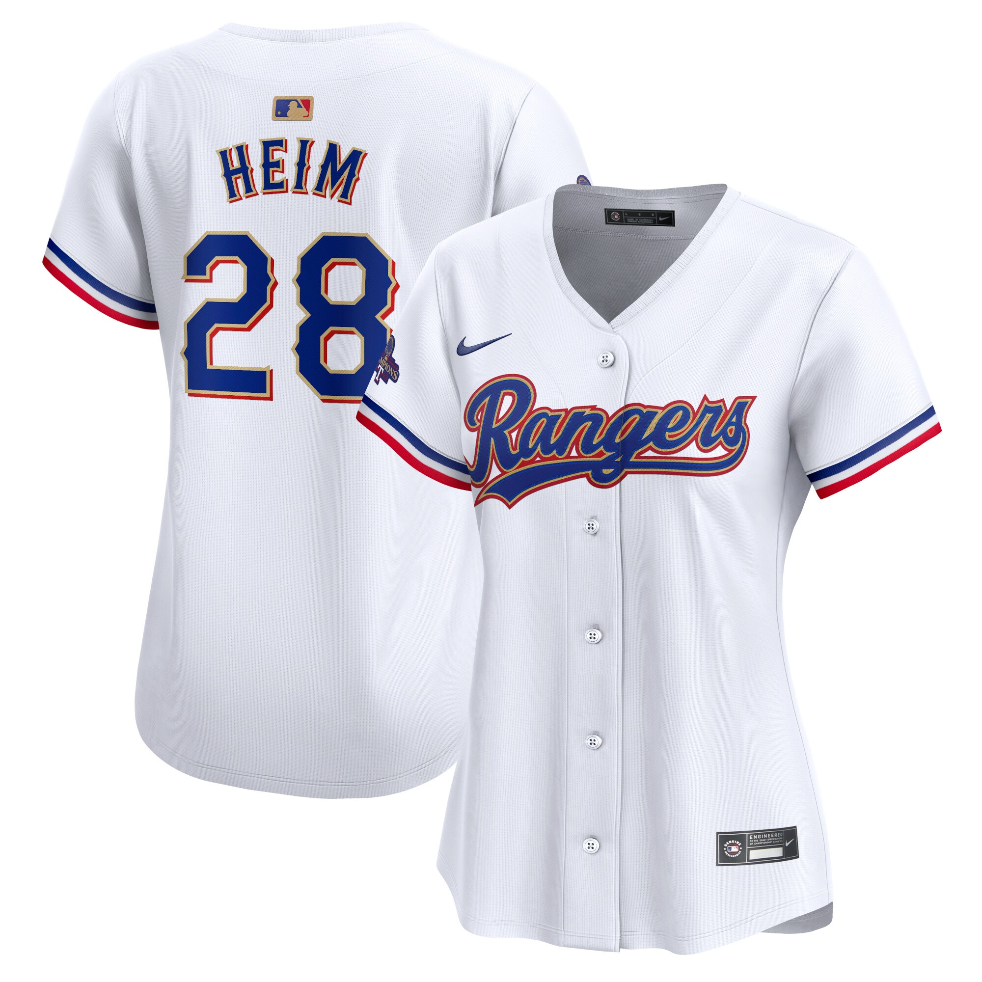 Jonah Heim Texas Rangers Women's 2024 Gold Collection Limited Player JerseyÃƒâ€šÃ‚Â ÃƒÂ¢Ã¢â€šÂ¬Ã¢â‚¬Å“ White