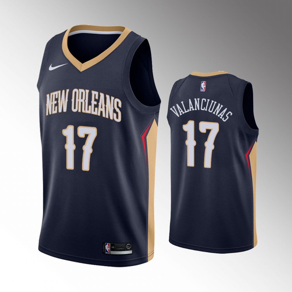 Jonas Valanciunas New Orleans Pelicans 2021 Icon Edition Navy Jersey