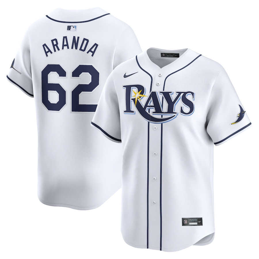 Jonathan Aranda 62 Tampa Bay Rays Home Limited Player Men Jersey - White - JS745 