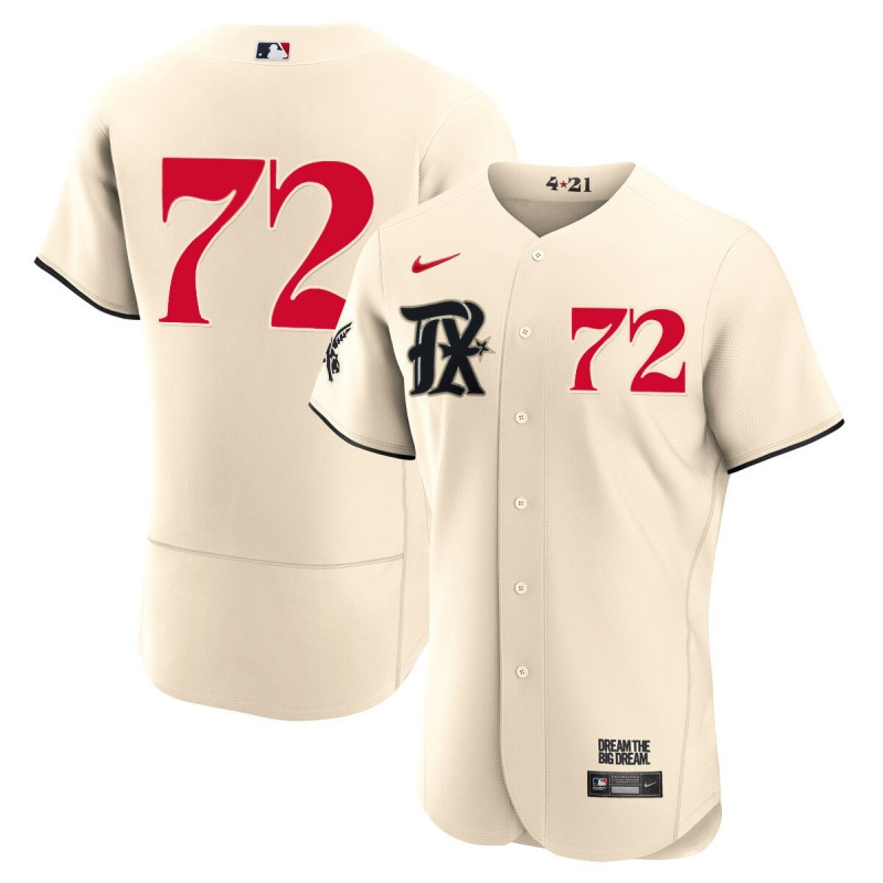 Jonathan Hernández 72 Texas Rangers 2023 City Connect Flex Base Elite Jersey - Cream - JS359 