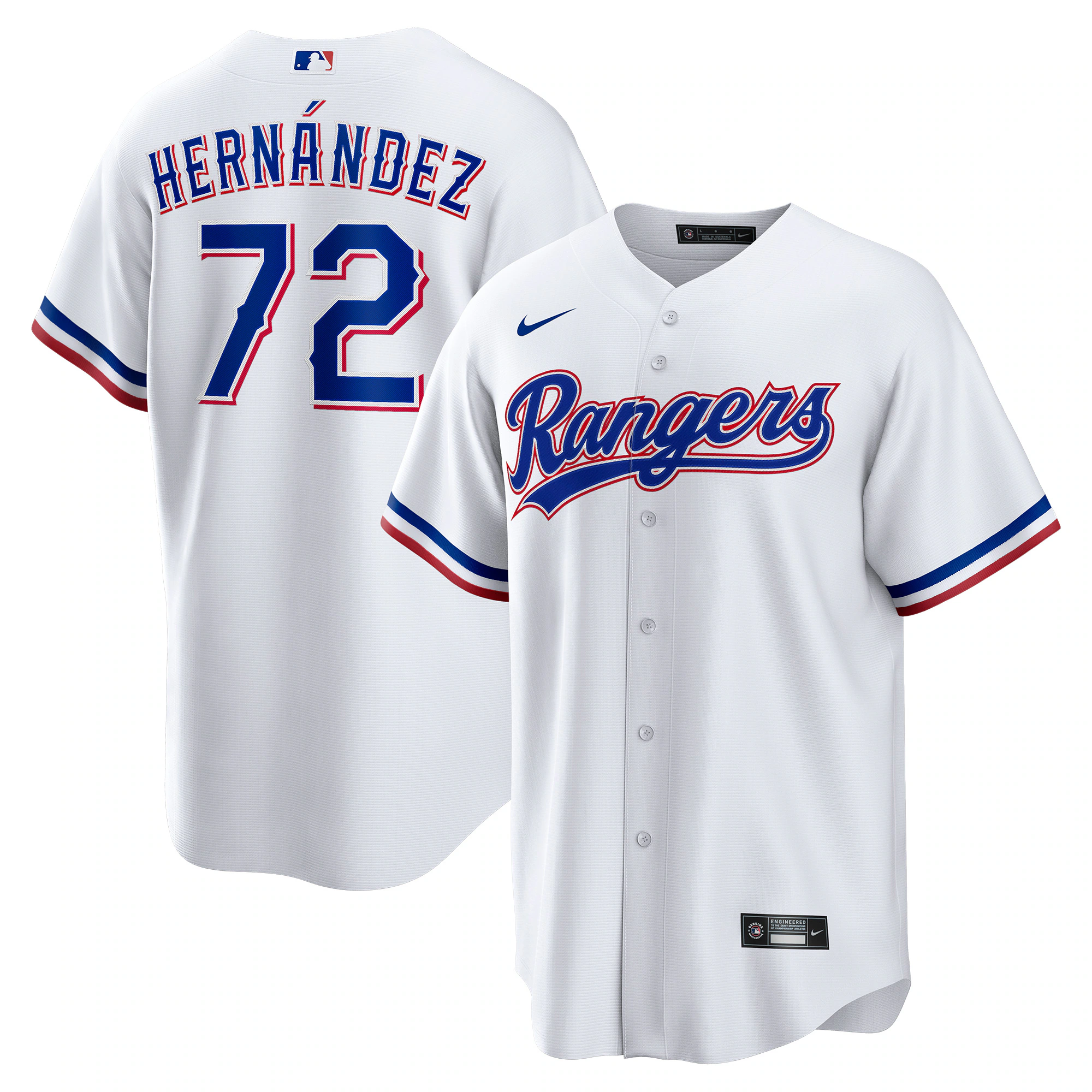 Alternative view of Jonathan HernÃƒÆ’Ã‚Â¡ndez Texas Rangers Home Replica Player Jersey - White