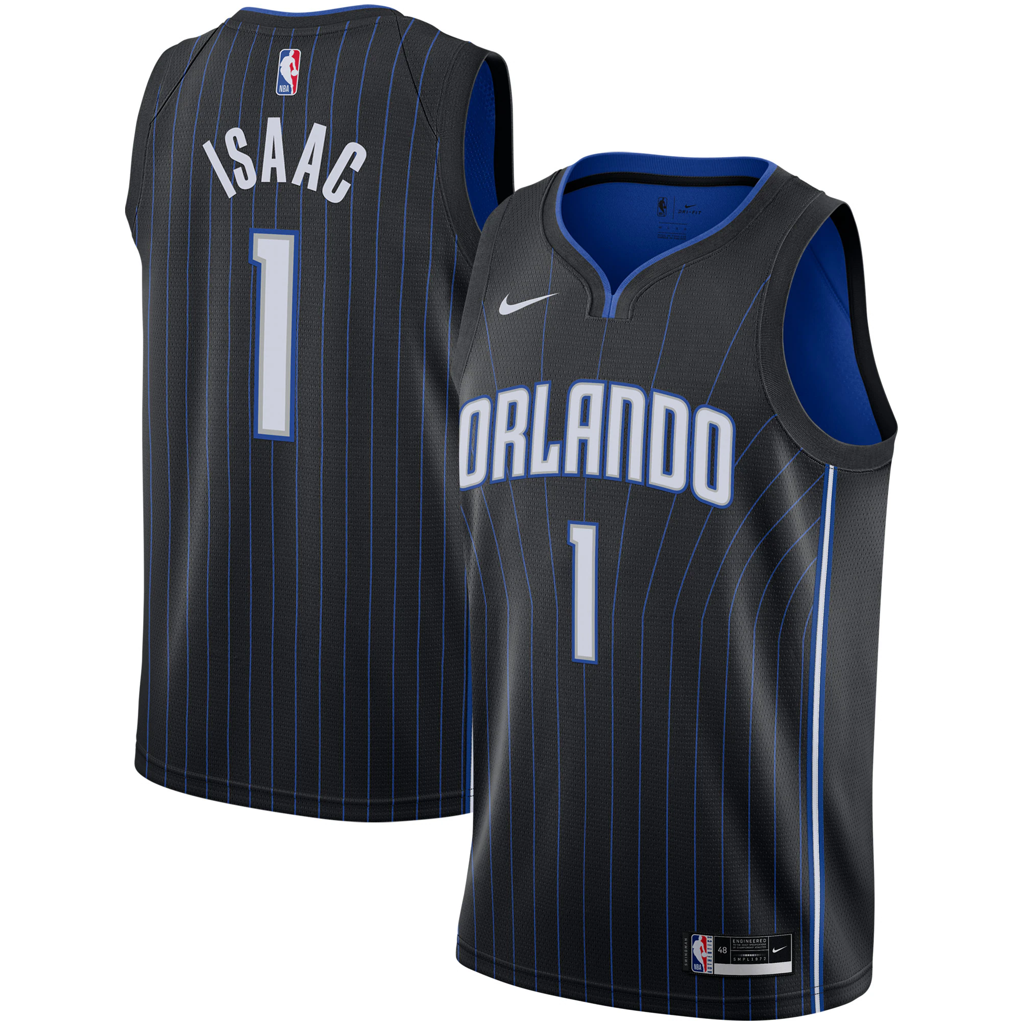 Jonathan Isaac Orlando Magic 2020/21 Swingman Jersey - Black - Icon Edition