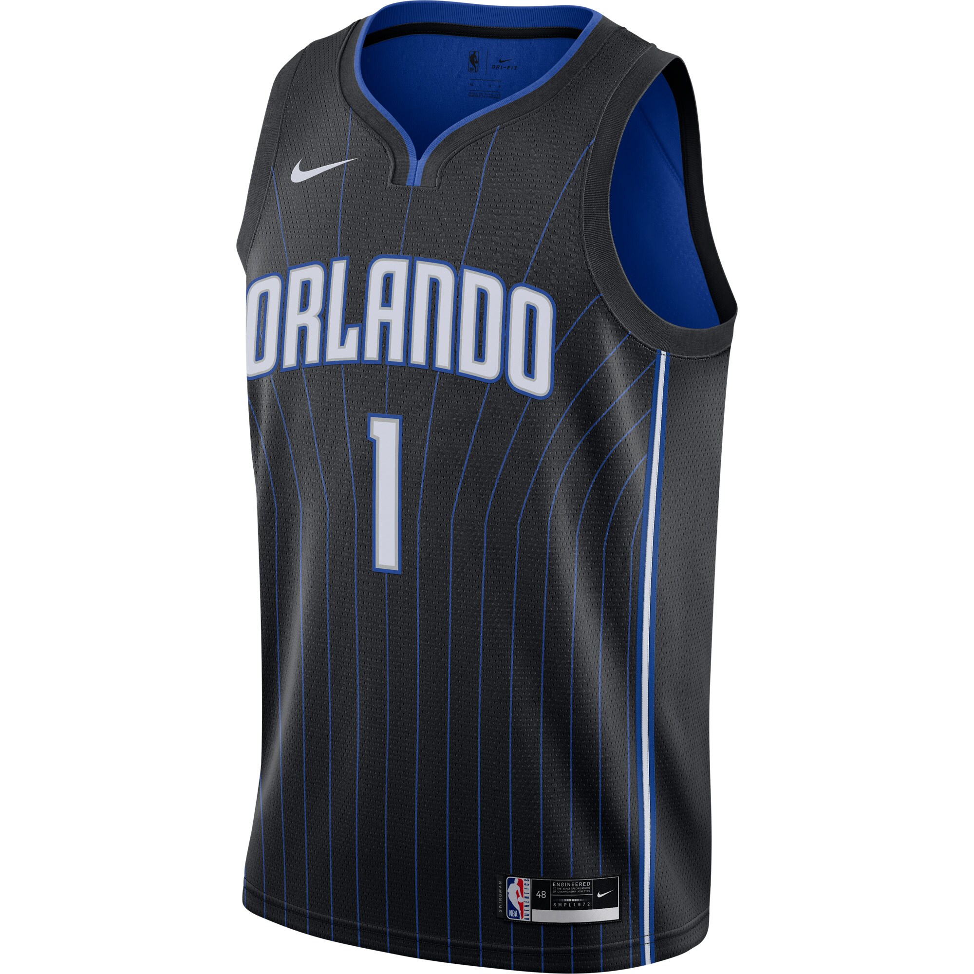Alternative view of Jonathan Isaac Orlando Magic Swingman Jersey - Black - Icon Edition