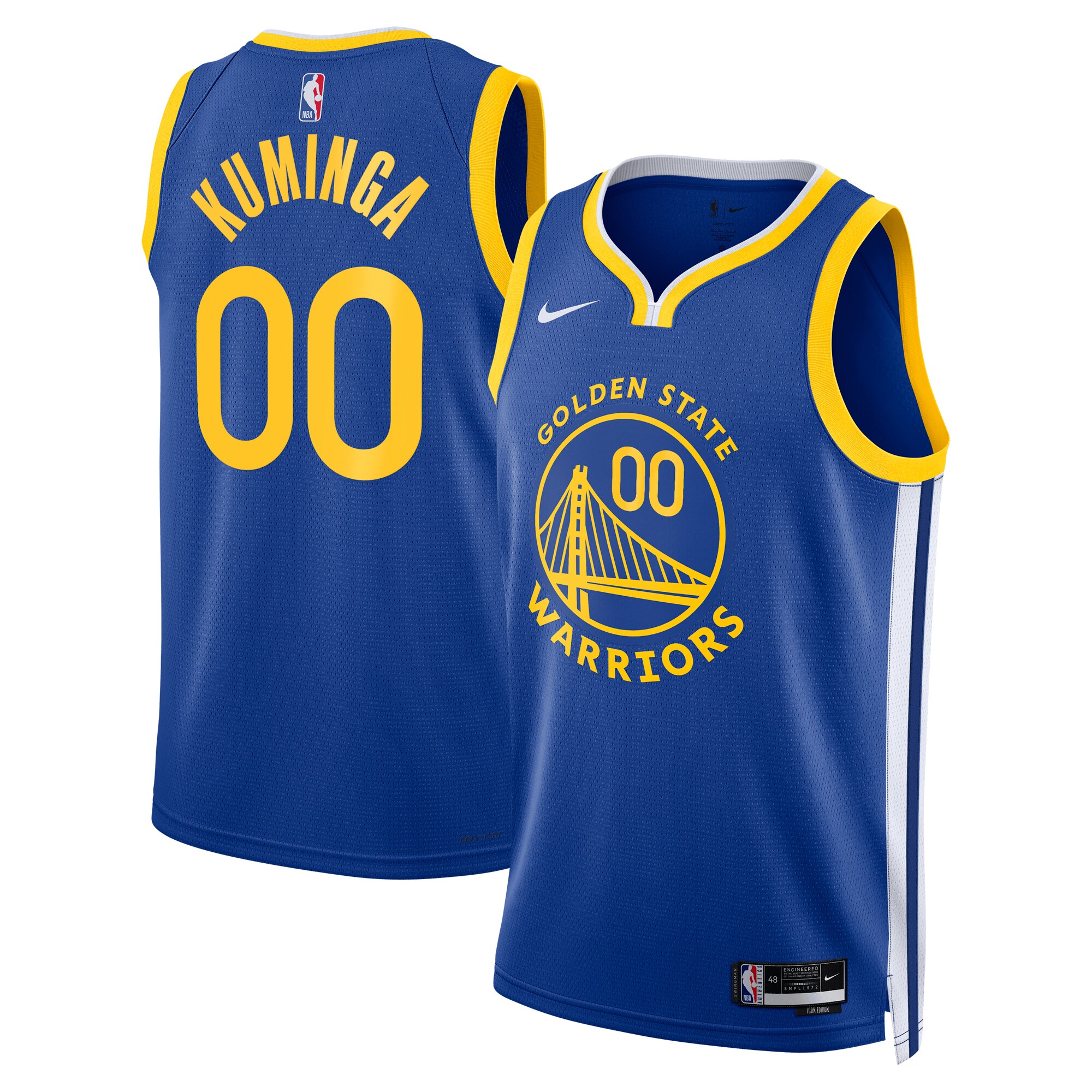 Jonathan Kuminga Golden State Warriors Unisex Swingman Badge Player Jersey – Icon Edition – Royal