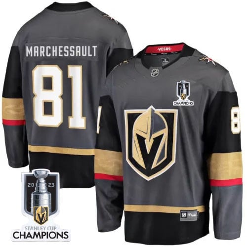 Jonathan Marchessault 81 Vegas Golden Knights 2023 Stanley Cup Champions Patch Alternate Breakaway Player Jersey - Black - JS880 