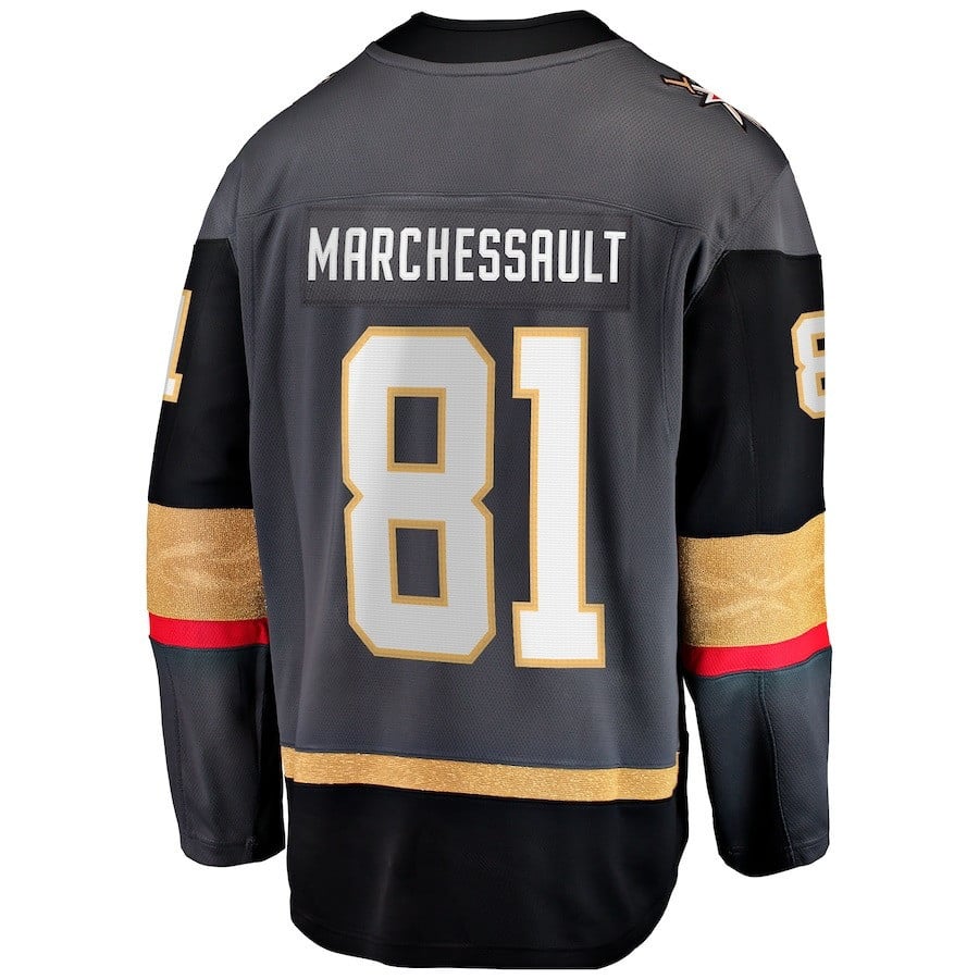 Alternative view of Jonathan Marchessault 81 Vegas Golden Knights 2023 Stanley Cup Final Alternate Breakaway Player Jersey - Black - JS247 