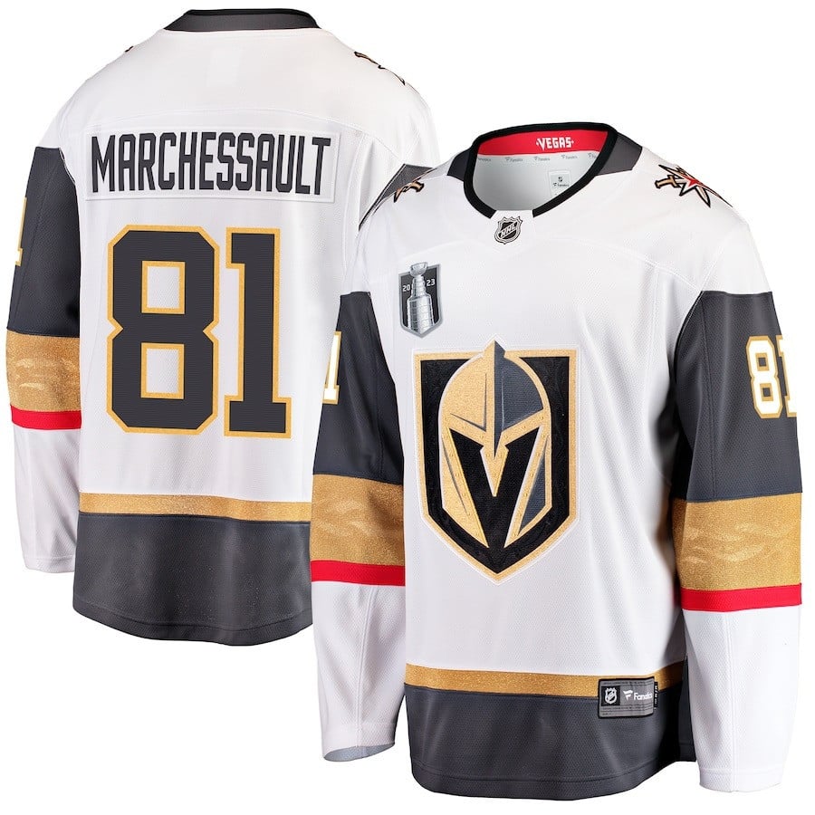 Jonathan Marchessault 81 Vegas Golden Knights 2023 Stanley Cup Final Away Premier Player Jersey - White - JS936 