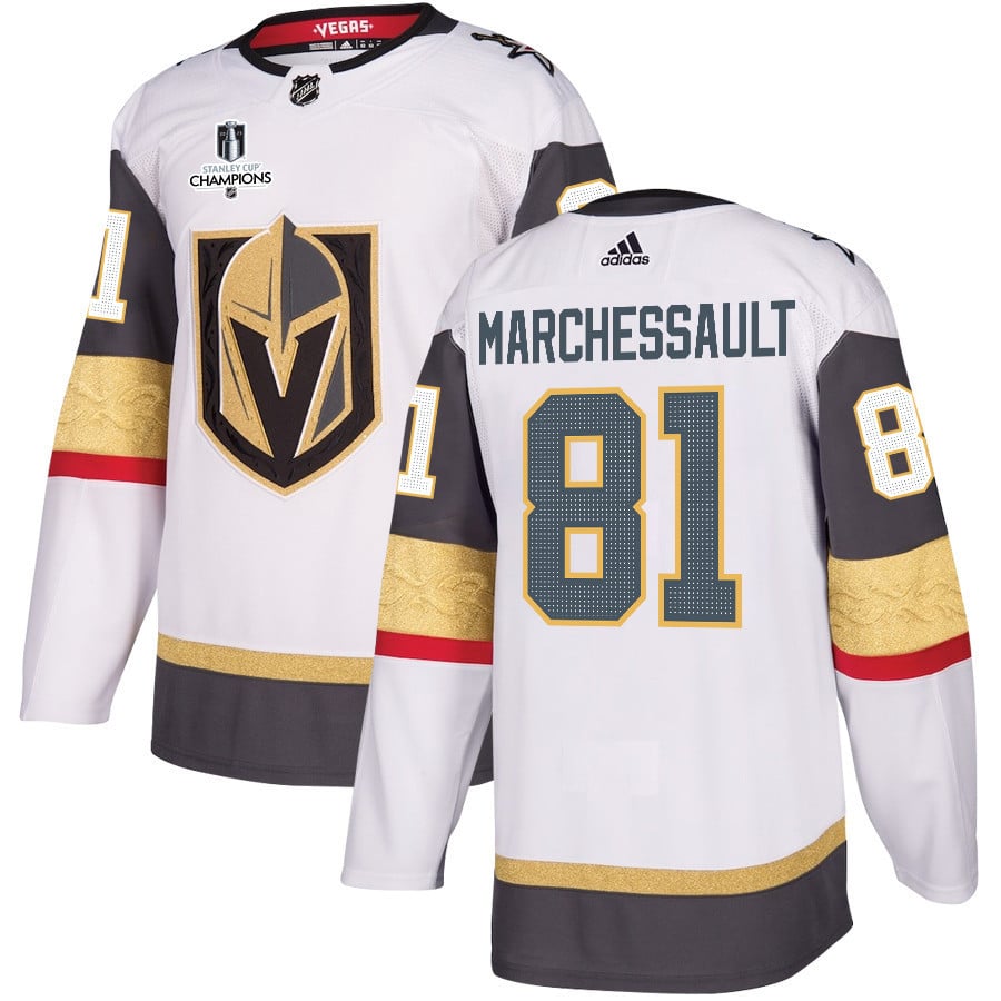 Jonathan Marchessault 81 Vegas Golden Knights Stanley Cup 2023 Champions Patch Away Breakaway Men Jersey - White - JS526 