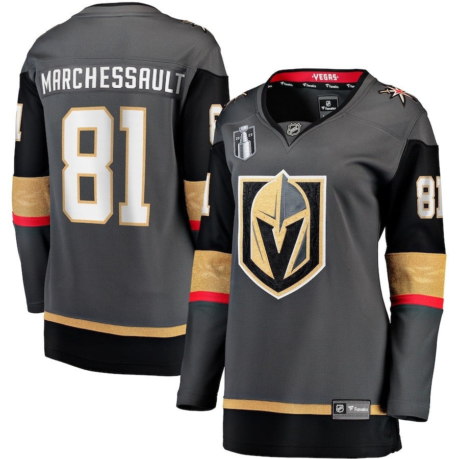 Jonathan Marchessault 81 Vegas Golden Knights Women's 2023 Stanley Cup Champions Alternate Breakaway Jersey - Black - JS495 