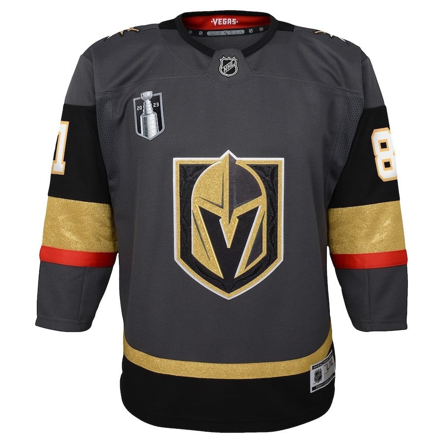 Alternative view of Jonathan Marchessault 81 Vegas Golden Knights Youth 2023 Stanley Cup Final Alternate Jersey - Black - JS647 