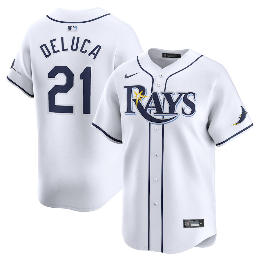 Jonny DeLuca 21 Tampa Bay Rays Home Limited Men Jersey - White - JS620 