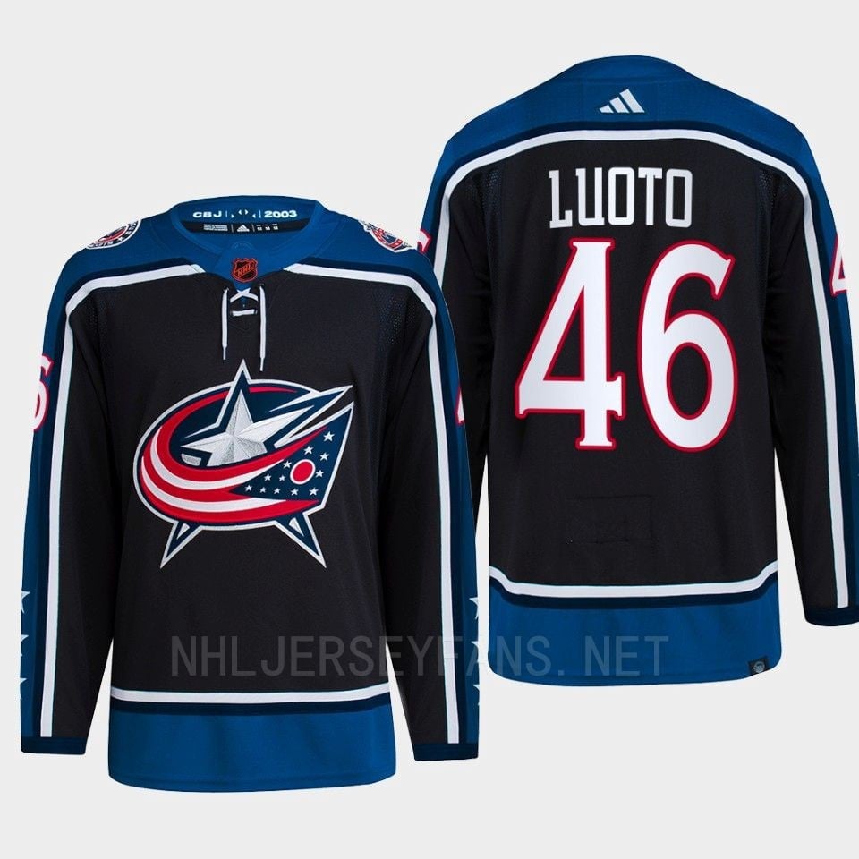 Joona Luoto 46 Reverse Retro 2.0 2022 Columbus Blue Jackets Navy Jersey Primegreen - JS540 