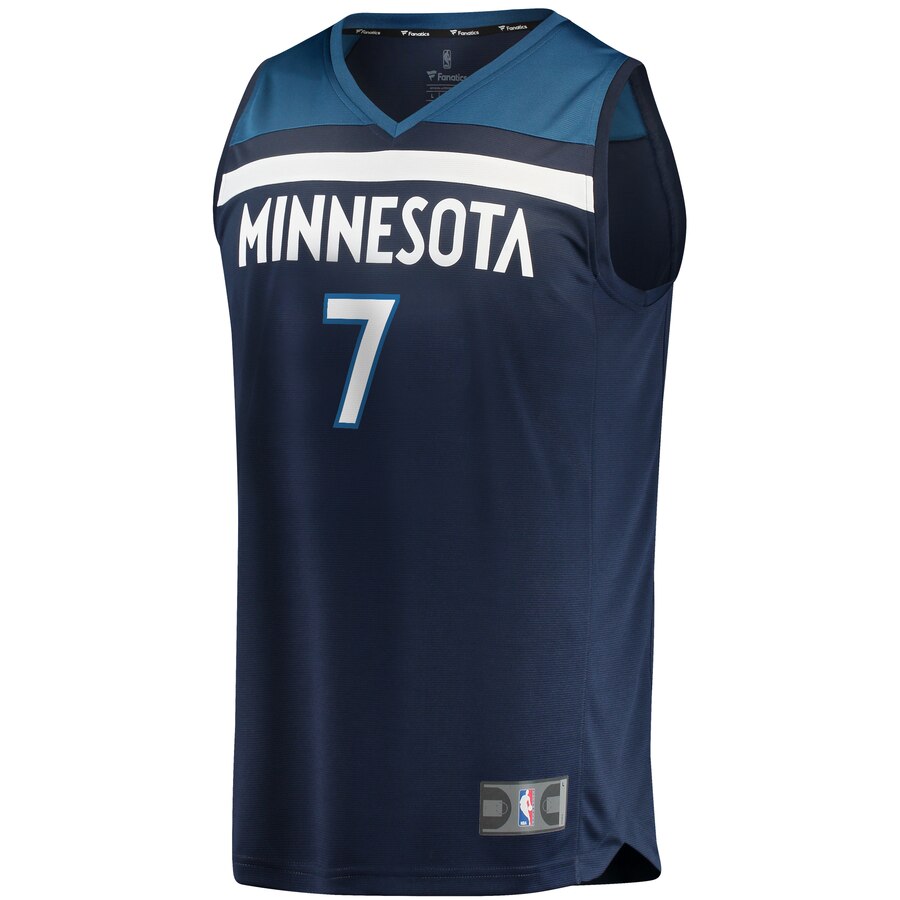 Alternative view of Jordan Bell Minnesota Timberwolves Fanatics Branded Fast Break Replica Jersey Navy - Icon Edition