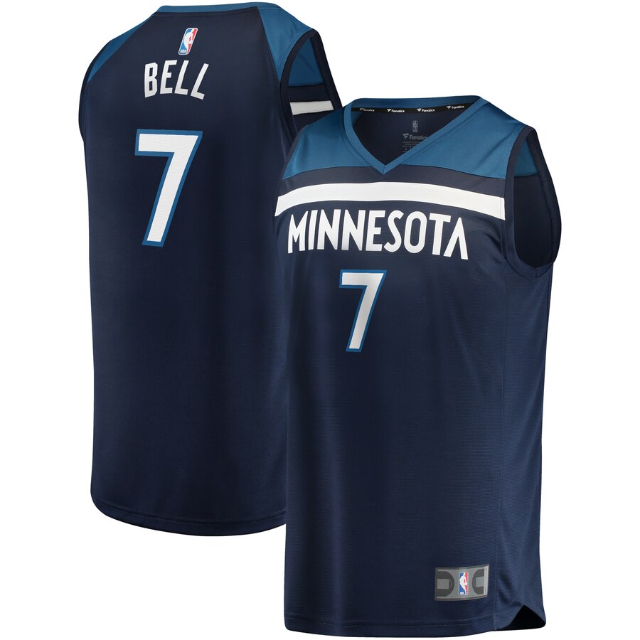 Jordan Bell Minnesota Timberwolves Fanatics Branded Fast Break Replica Jersey Navy - Icon Edition