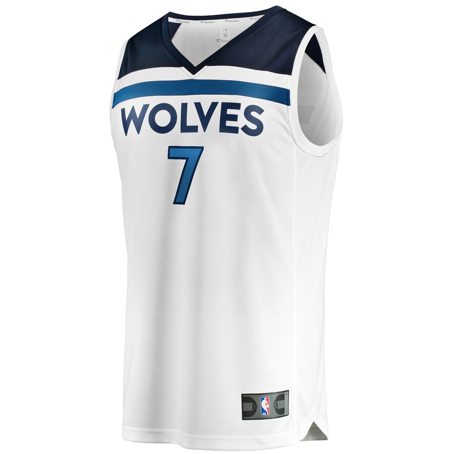 Alternative view of Jordan Bell Minnesota Timberwolves Fanatics Branded Fast Break Replica Player Jersey White - Association Edition