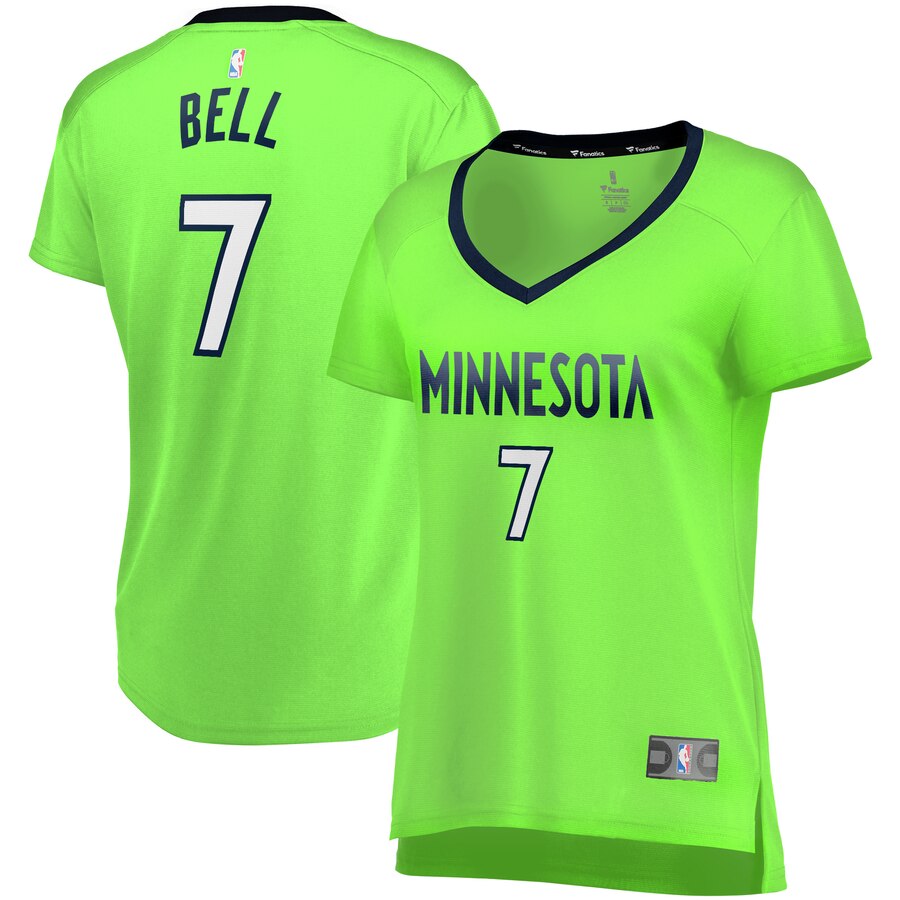 Jordan Bell Minnesota Timberwolves Fanatics Branded Women's Fast Break Replica Jersey Green - Statement Edition