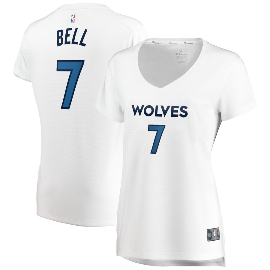 Jordan Bell Minnesota Timberwolves Fanatics Branded Women's Fast Break Replica Jersey White - Association Edition
