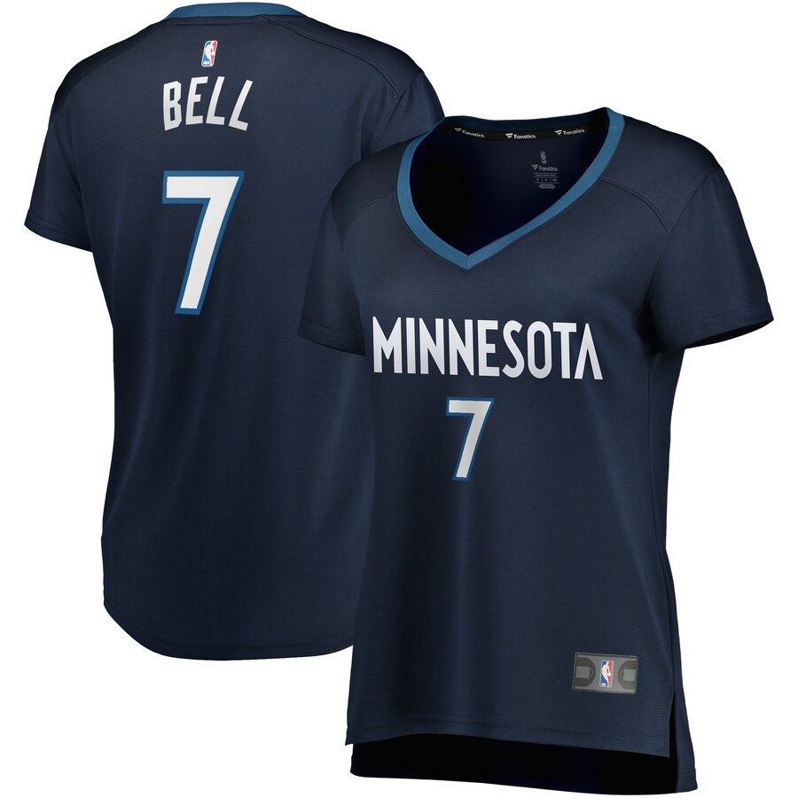 Jordan Bell Minnesota Timberwolves Fanatics Branded Women's Fast Break Replica Player Jersey - Icon Edition - Navy