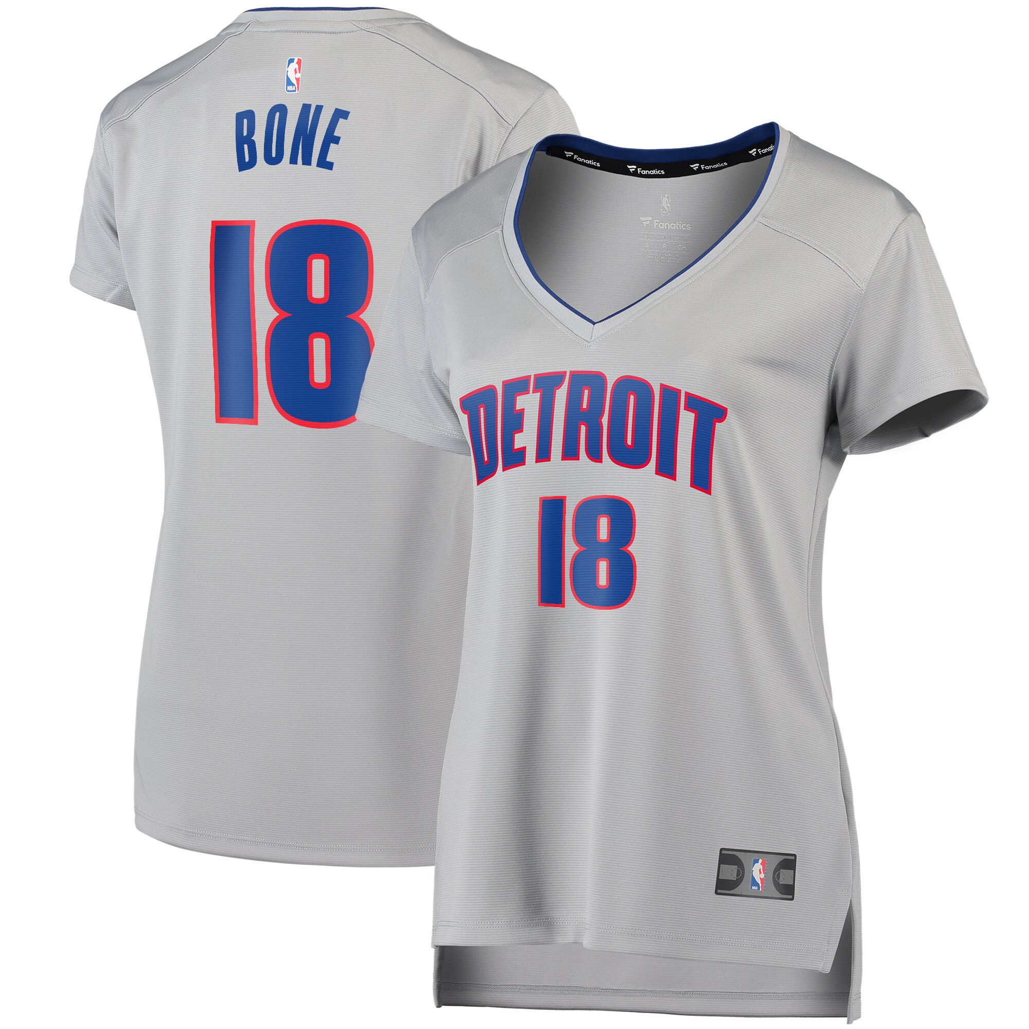 Jordan Bone Detroit Pistons Fanatics Branded Women’s Fast Break Replica Player Jersey – Statement Edition – Gray
