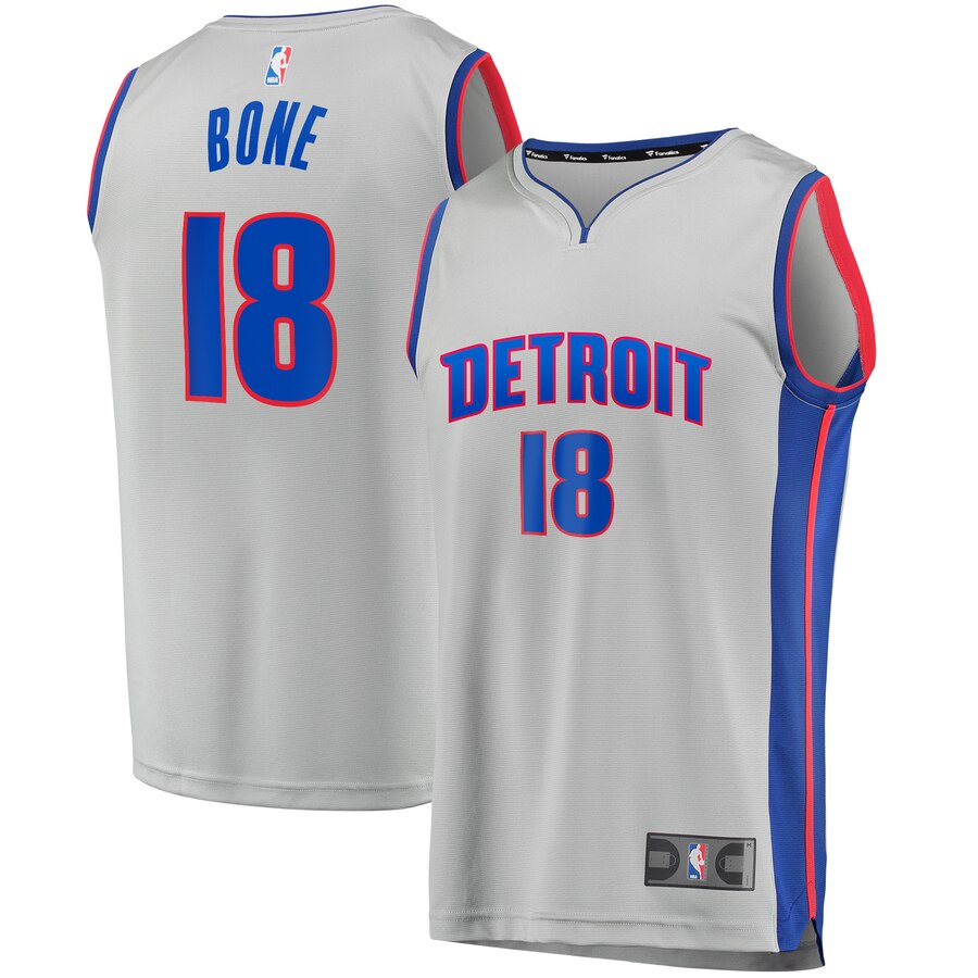 Jordan Bone Detroit Pistons Fanatics Branded Youth Fast Break Replica Player Jersey - Statement Edition - Gray