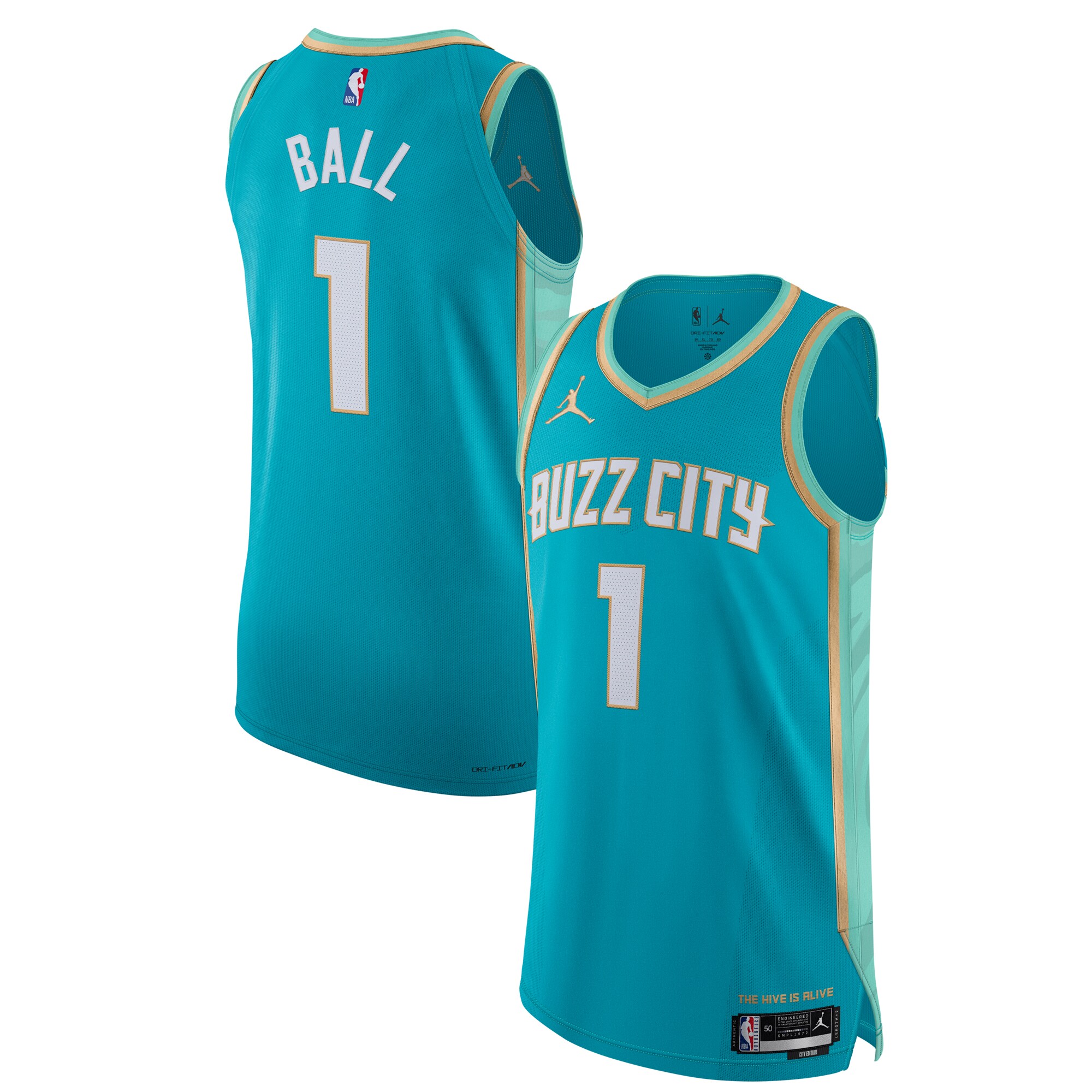 Jordan Brand Lamelo Ball Charlotte Hornets Authentic Jersey - City Edition - Teal