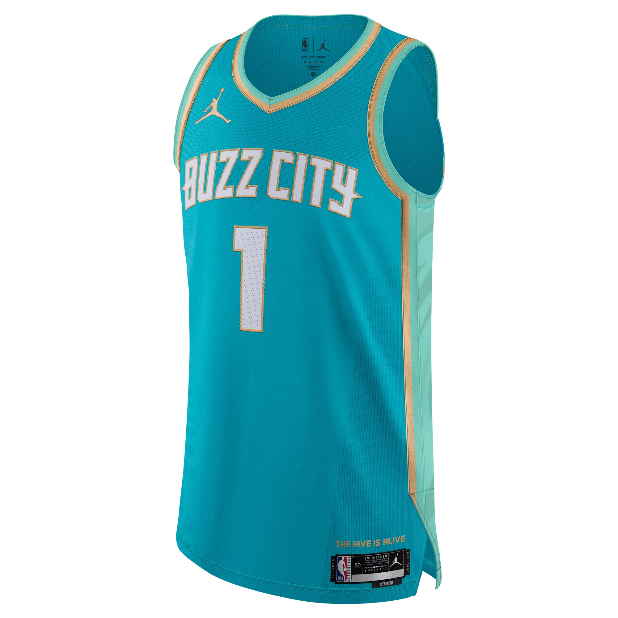 Alternative view of Jordan Brand Lamelo Ball Charlotte Hornets Authentic Jersey - City Edition - Teal