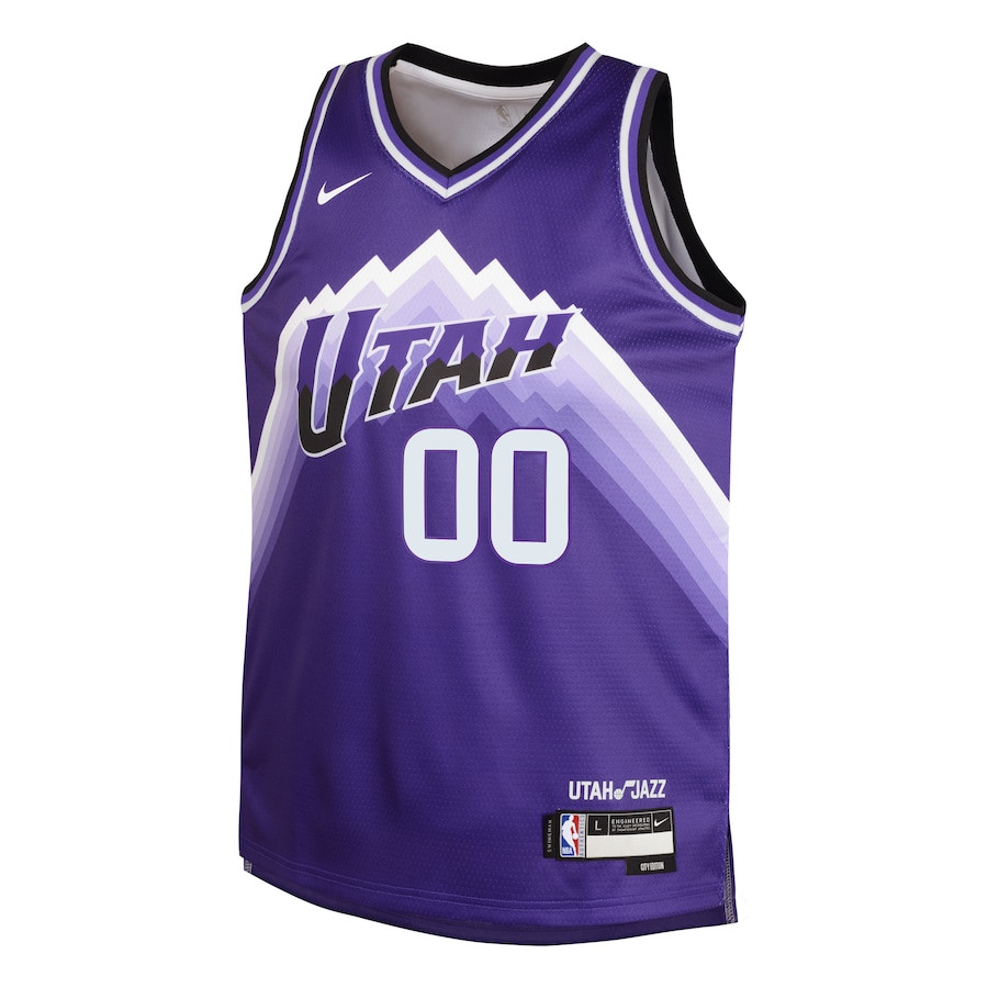 Alternative view of Jordan Clarkson 00 Utah Jazz 2023/24 City Edition Swingman YOUTH Jersey - Purple - JS567 