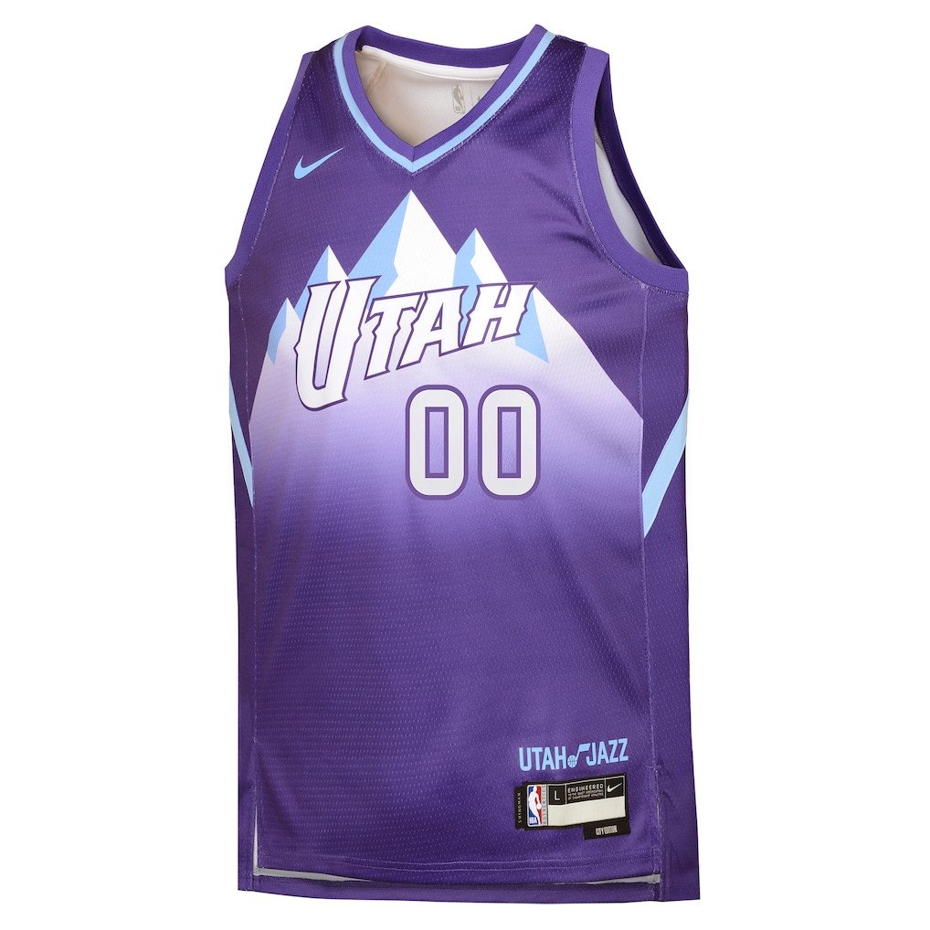 Alternative view of Jordan Clarkson 00 Utah Jazz 2024/25 Swingman Player YOUTH Jersey - City Edition - Purple - JS401 