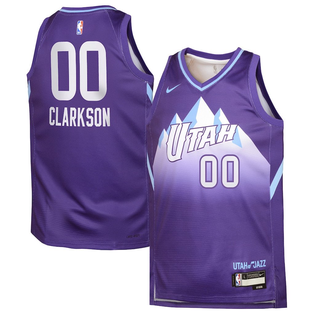 Jordan Clarkson 00 Utah Jazz 2024/25 Swingman Player YOUTH Jersey - City Edition - Purple - JS401 