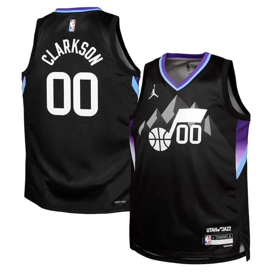 Jordan Clarkson 00 Utah Jazz 2024/25 YOUTH Swingman Jersey - Statement Edition - Black - JS195 