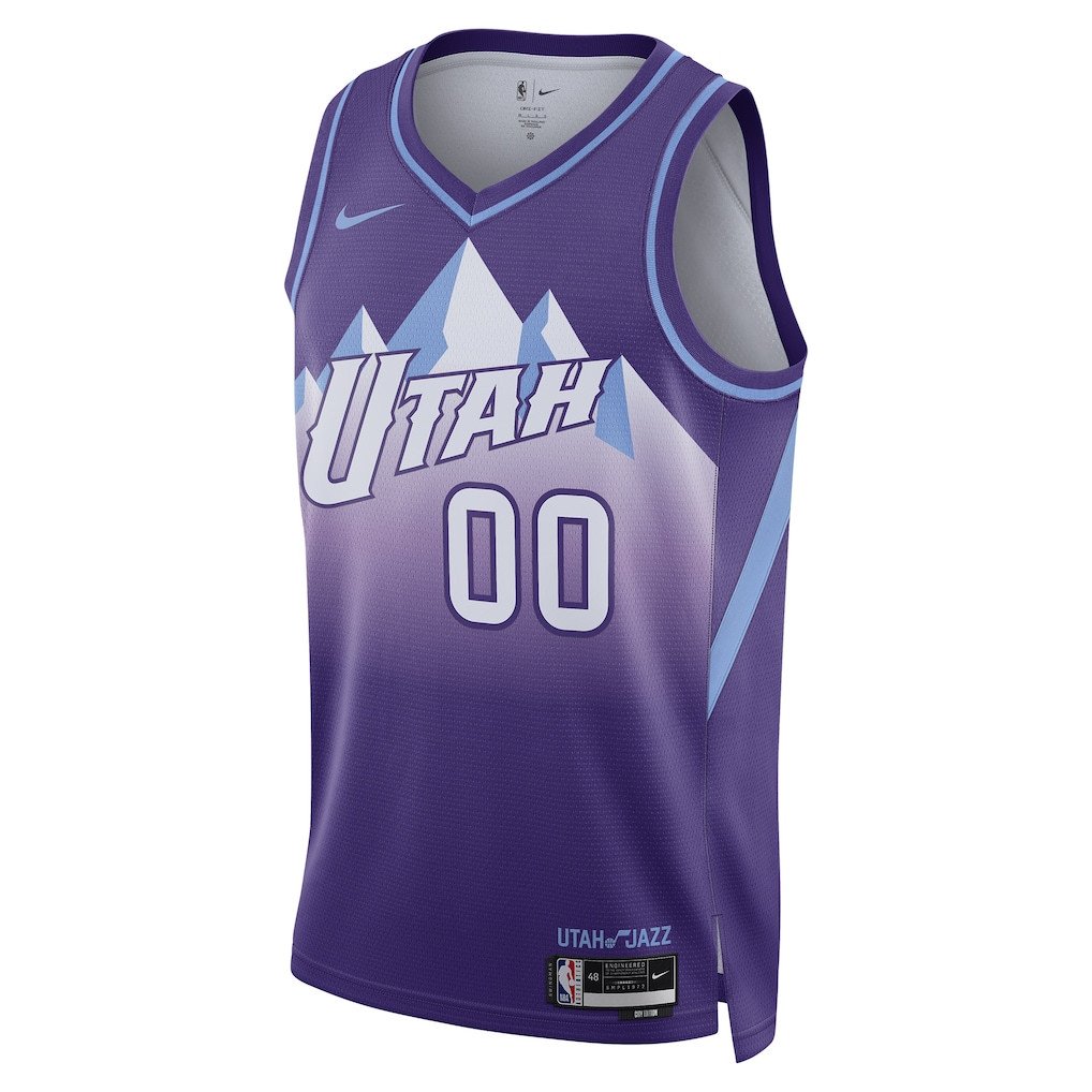 Alternative view of Jordan Clarkson 00 Utah Jazz Unisex 2024/25 Swingman Player Jersey - City Edition - Purple - JS915 