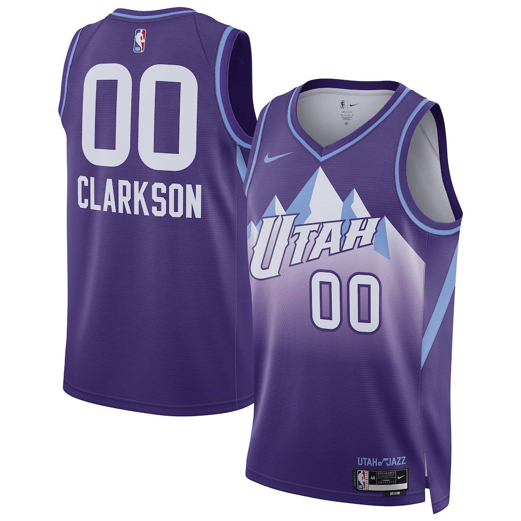 Jordan Clarkson 00 Utah Jazz Unisex 2024/25 Swingman Player Jersey - City Edition - Purple - JS915 
