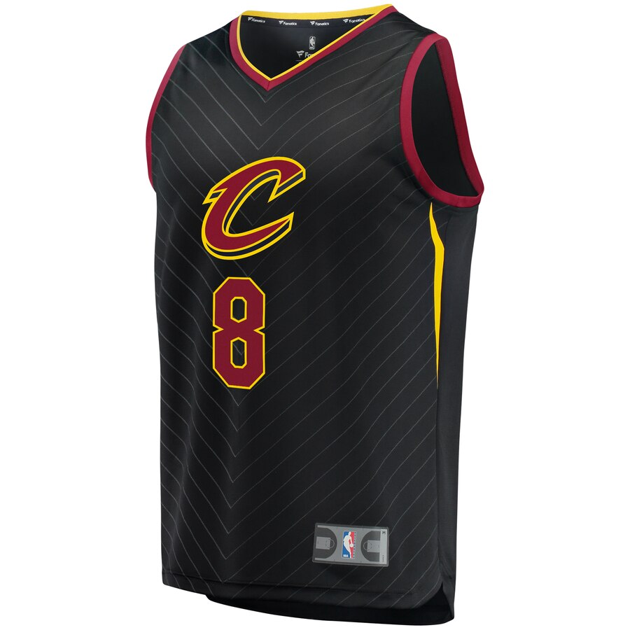 Alternative view of Jordan Clarkson Cleveland Cavaliers Fanatics Branded Fast Break Replica Player Jersey Black - Statement Edition
