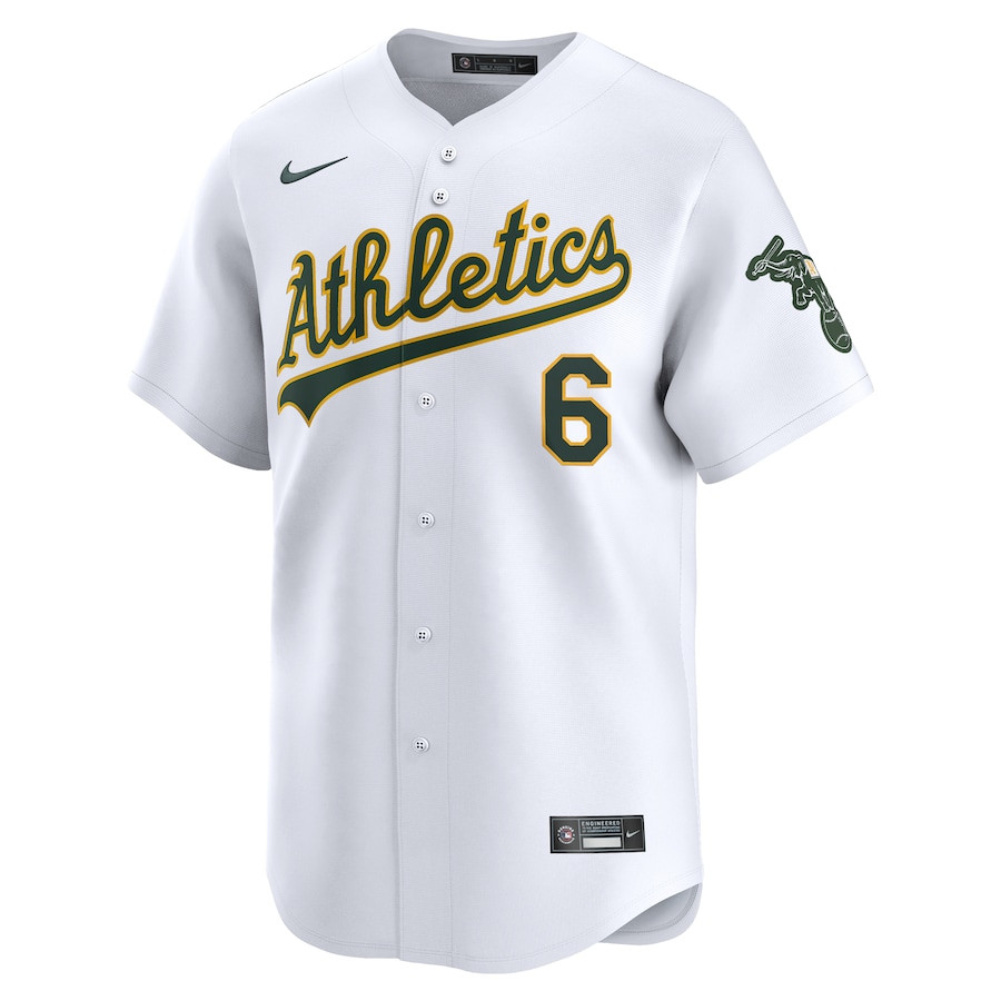 Alternative view of Jordan Diaz 6 Oakland Athletics Home Limited Player Men Jersey - White 