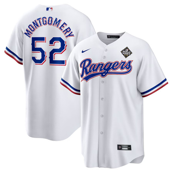 Jordan Montgomery 52 Texas Rangers 2023 World Series Stitched Baseball Jersey - White - JS364 