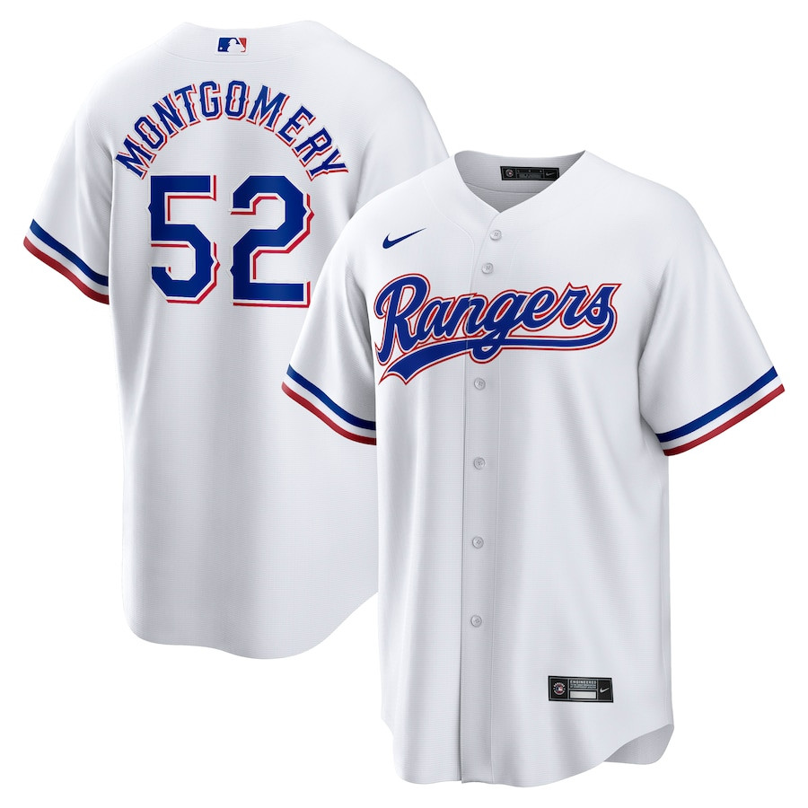 Jordan Montgomery 52 Texas Rangers Home Men Jersey - White - JS311 