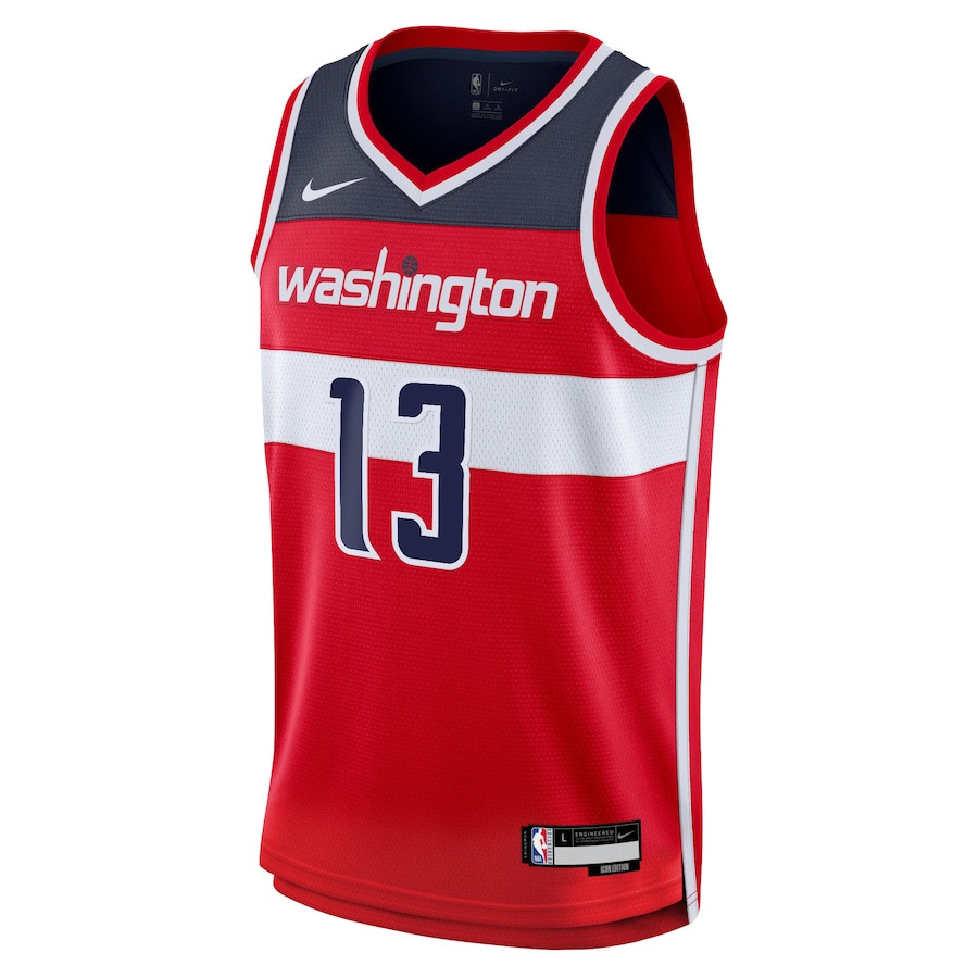 Alternative view of Jordan Poole 13 Washington Wizards Unisex Swingman Jersey - Icon Edition - Red - JS370 