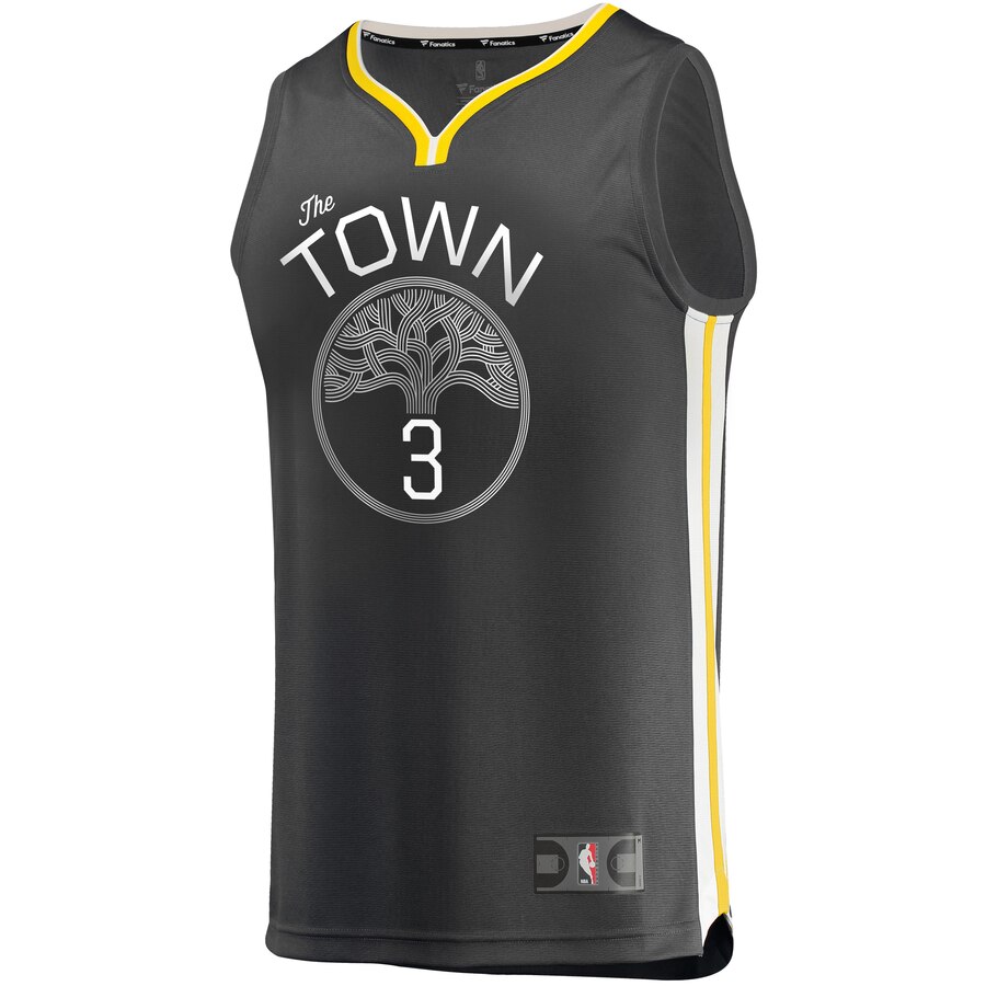 Alternative view of Jordan Poole Golden State Warriors Fanatics Branded Fast Break Replica Player Team Jersey – Statement Edition – Black