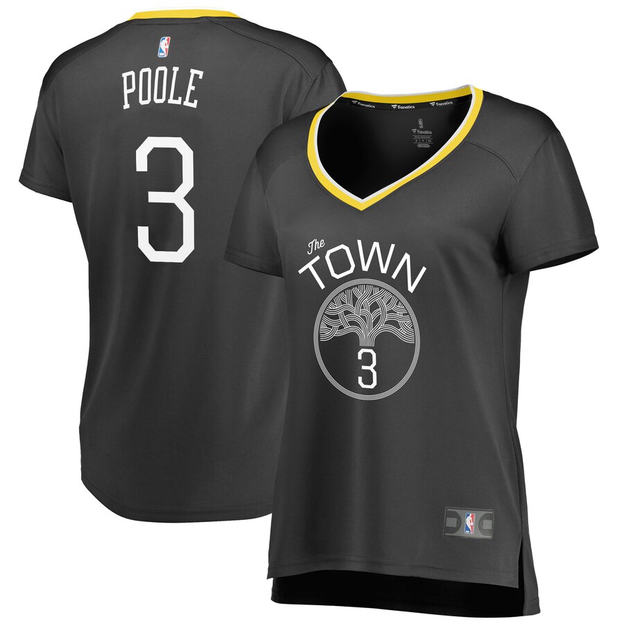 Jordan Poole Golden State Warriors Fanatics Branded Women's Fast Break Replica Player Jersey - Statement Edition - Black