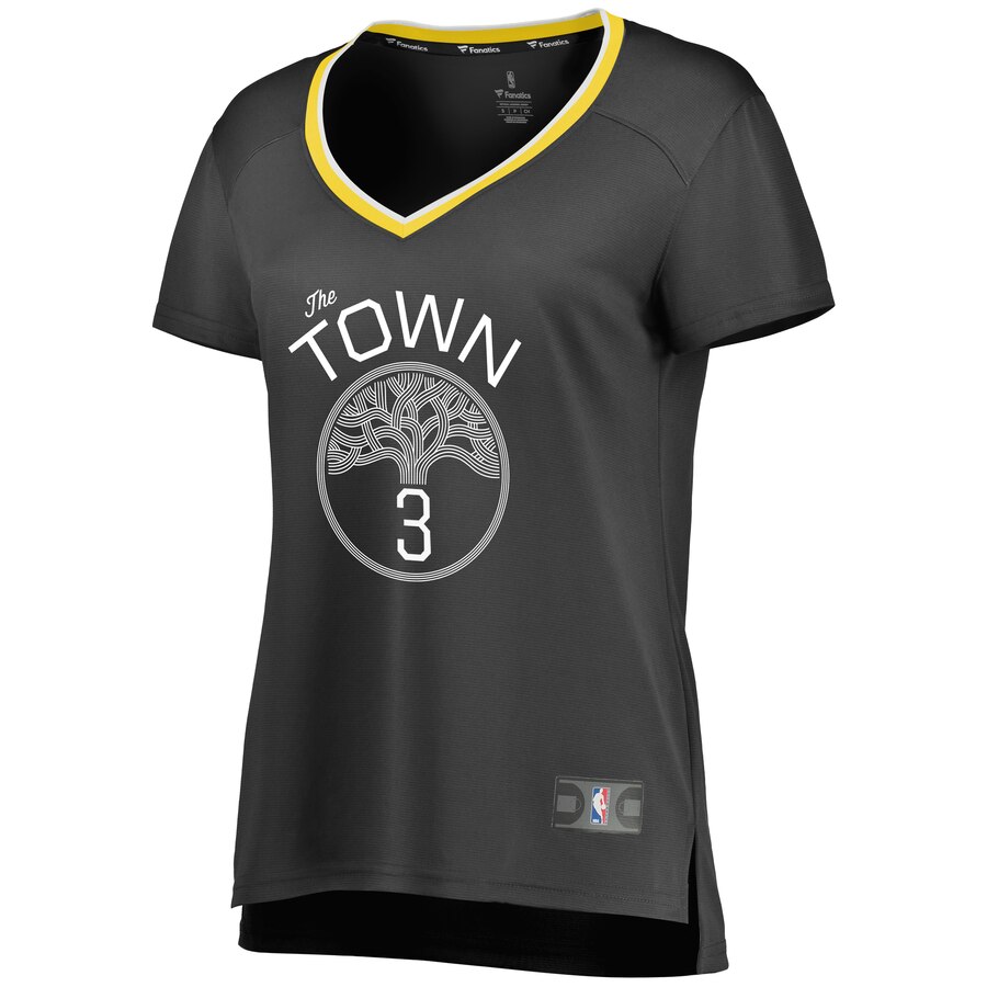 Alternative view of Jordan Poole Golden State Warriors Fanatics Branded Women's Fast Break Replica Player Jersey - Statement Edition - Black
