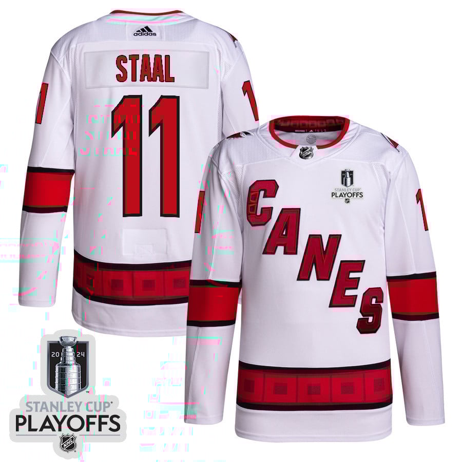 Jordan Staal 11 Carolina Hurricanes 2024 NHL Playoffs Patch Away Jersey - Men, White - JS474 