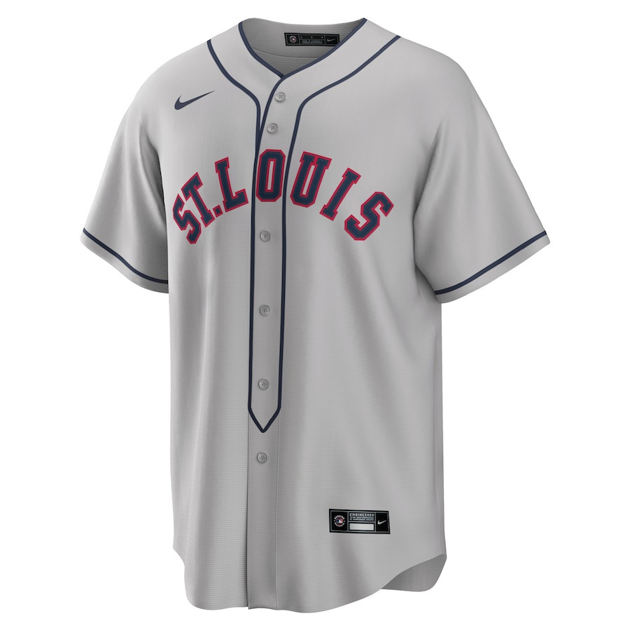 Alternative view of Jordan Walker 18 St. Louis Cardinals 2024 Rickwood Classic Player Men Jersey - Gray 