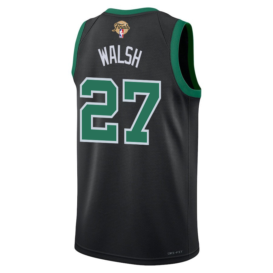 Alternative view of Jordan Walsh 27 Boston Celtics 2024 FINALS PATCH Swingman Jersey - Statement Edition - Black - JS493