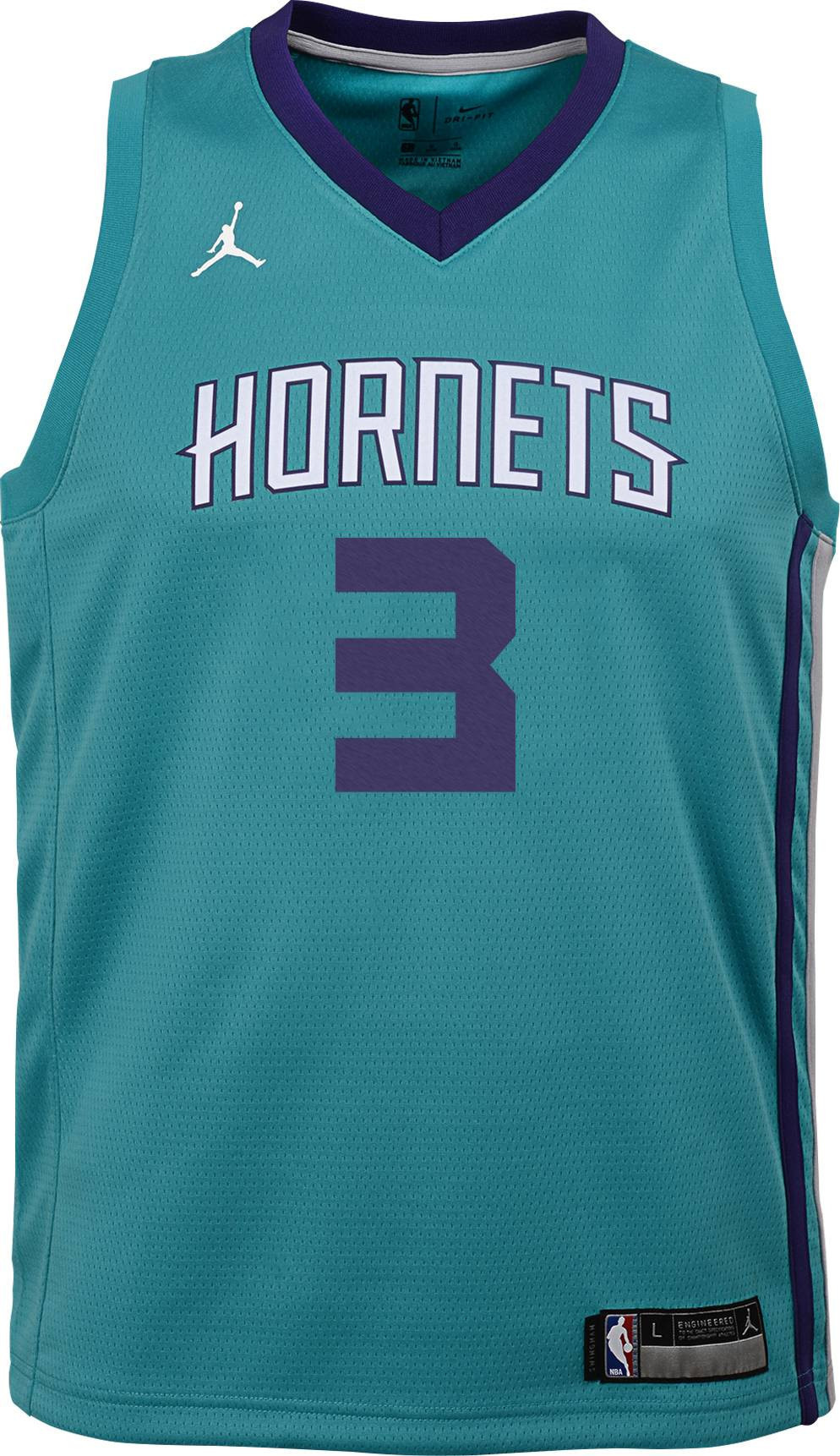 Alternative view of Jordan Youth Charlotte Hornets Terry Rozier 3 Swingman Jersey - JS231 