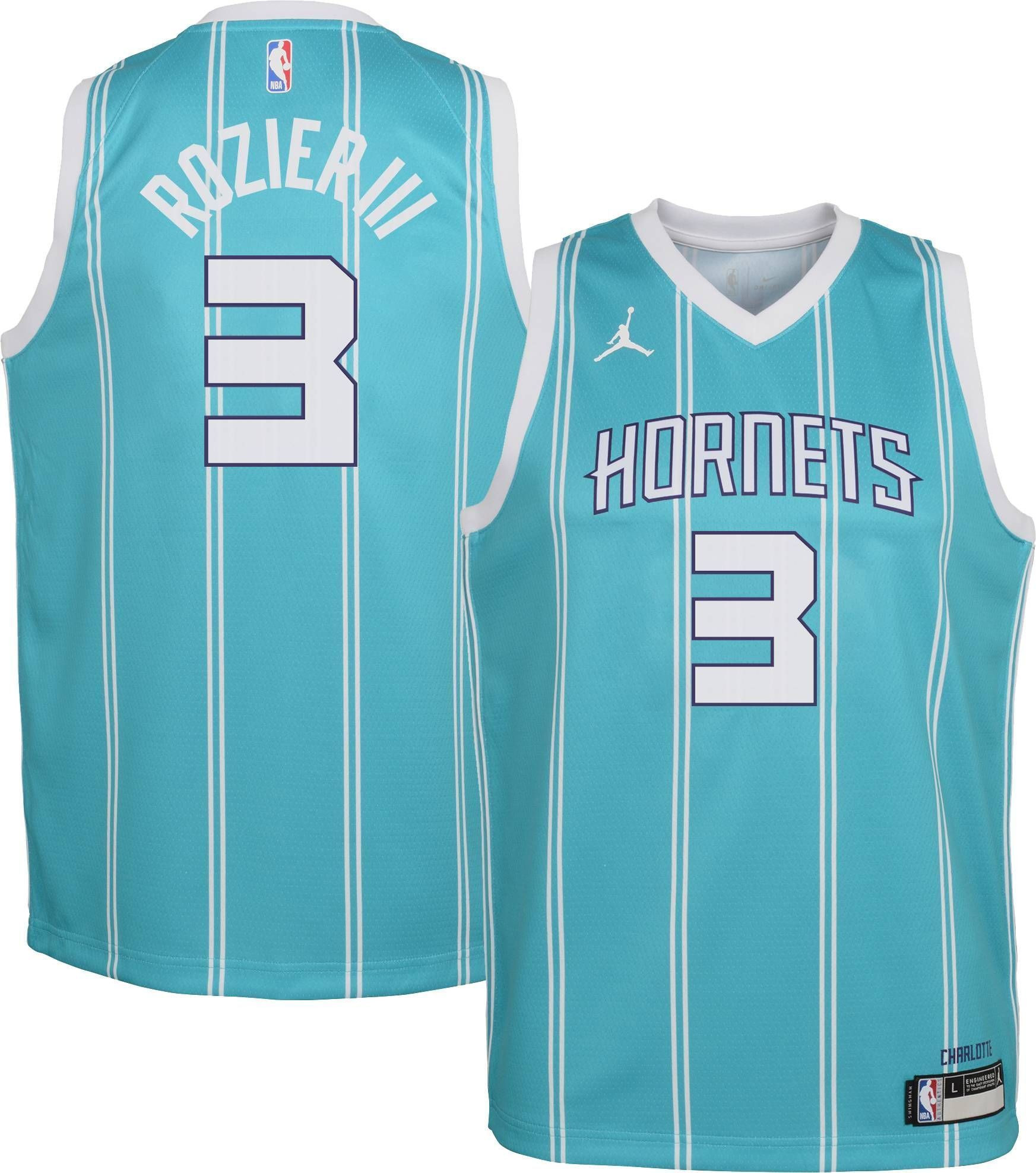 Jordan Youth Charlotte Hornets Terry Rozier Iii 3 Teal Dri-fit Swingman Jersey - JS196 