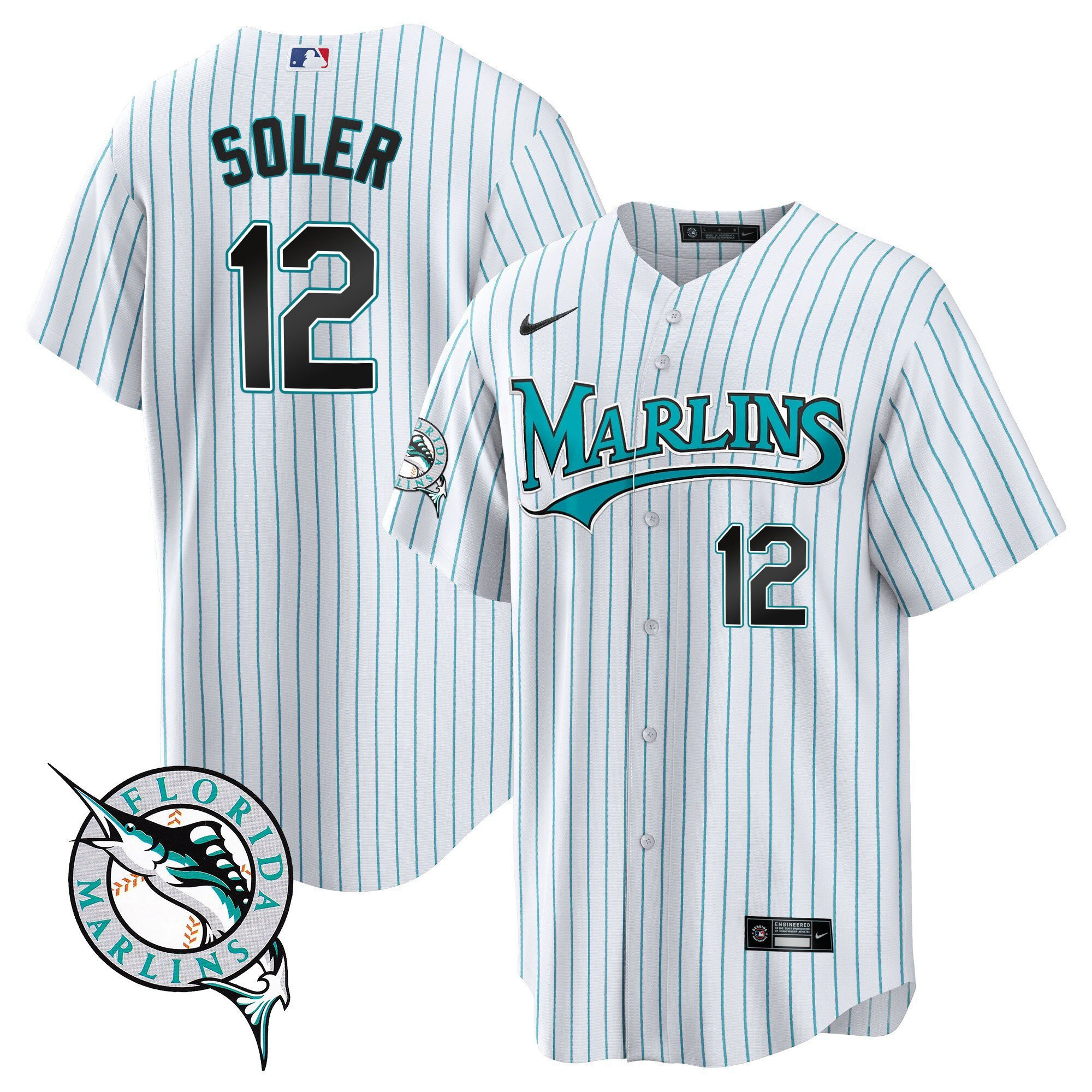 Jorge Soler 12 Miami Marlins Throwback Men Jersey - White 
