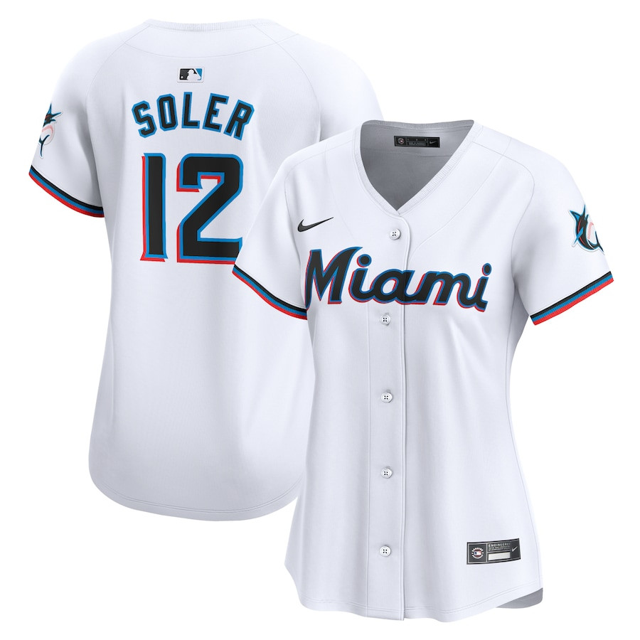 Jorge Soler 12 Miami Marlins Women Home Limited Player Jersey - White 