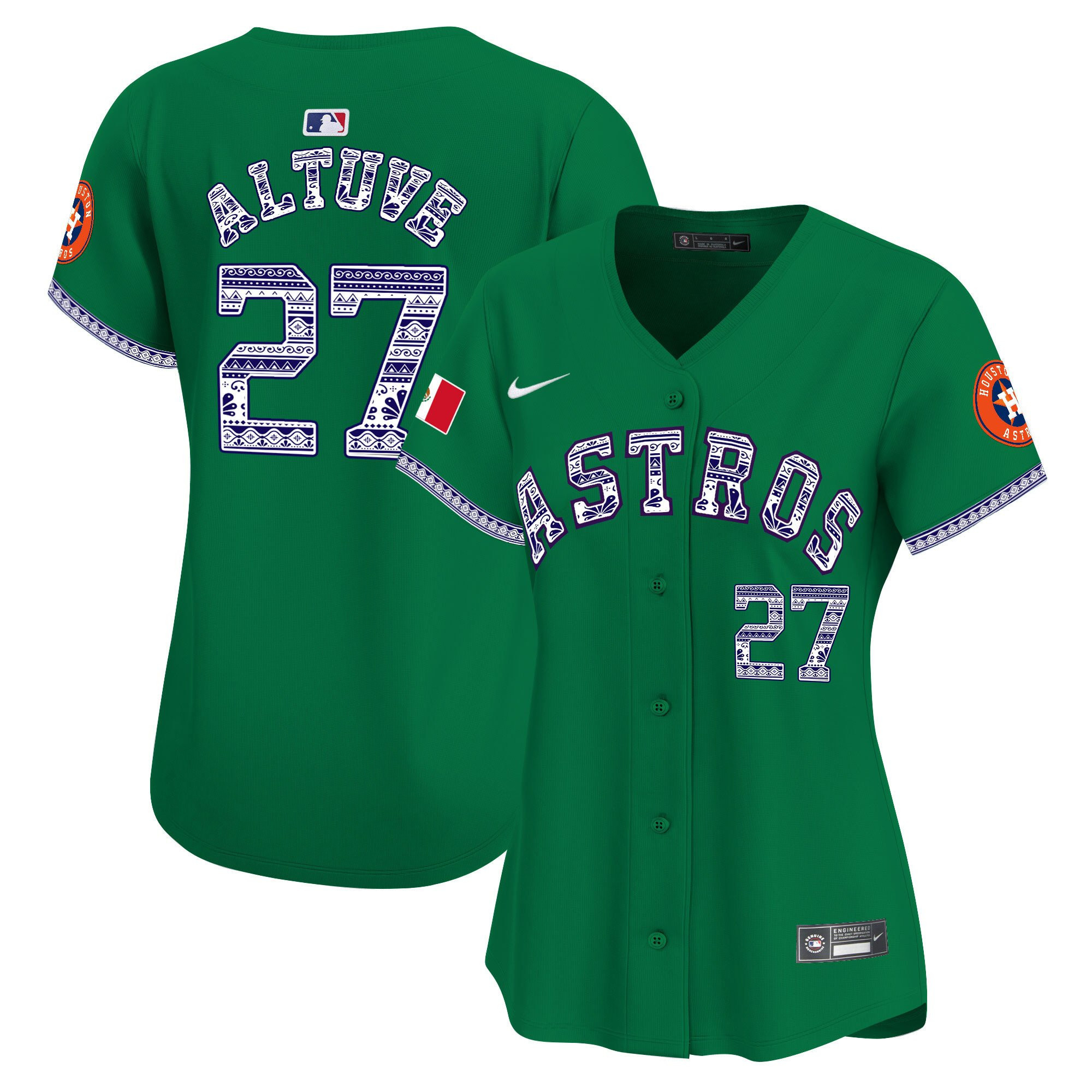 José Altuve 27 Houston Astros Mexico Women Jersey - Green 