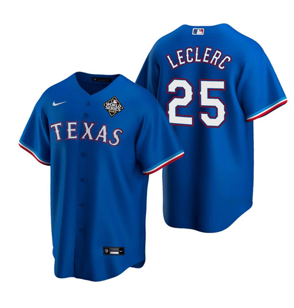 José Leclerc 25 Texas Rangers 2023 World Series Stitched Baseball Jersey - Royal - JS277 