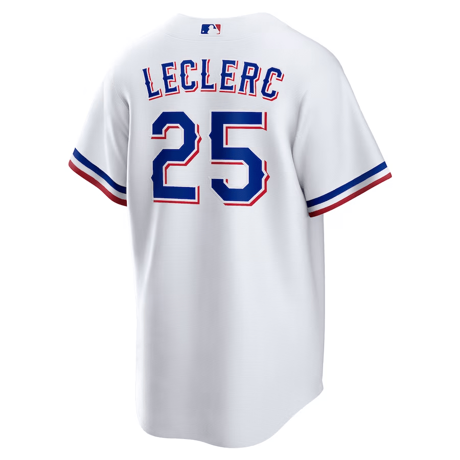 Alternative view of José Leclerc 25 Texas Rangers Home Men Jersey - White - JS969 